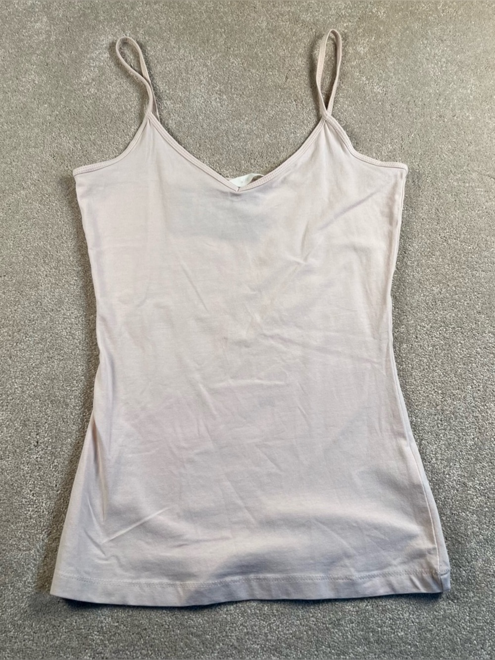 H&M Tank Basic Cotton Beige Layer Spaghetti Strap NWT Women's XSmall